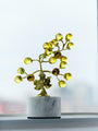 Grape Light Golden Crystal Tree with golden glass spheres on a white marble base