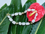 Tidal Mosaic Necklace with natural freshwater pearls and silver-plated copper, full view